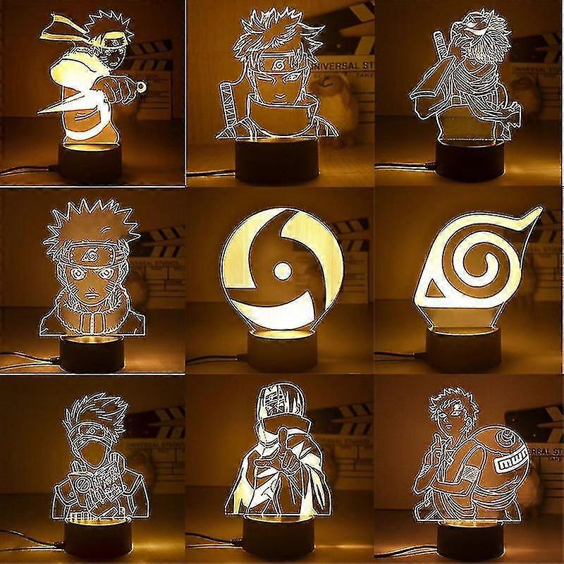 Anime Naruto Uzumaki 3d οδήγησε νύχτα φως Kakashi επιτραπέζια λάμπα παιχνίδια Hatake φιγούρες οδήγησε φως δωμάτιο διακόσμηση παιδιά Χριστούγεννα παιχνίδι δώρο