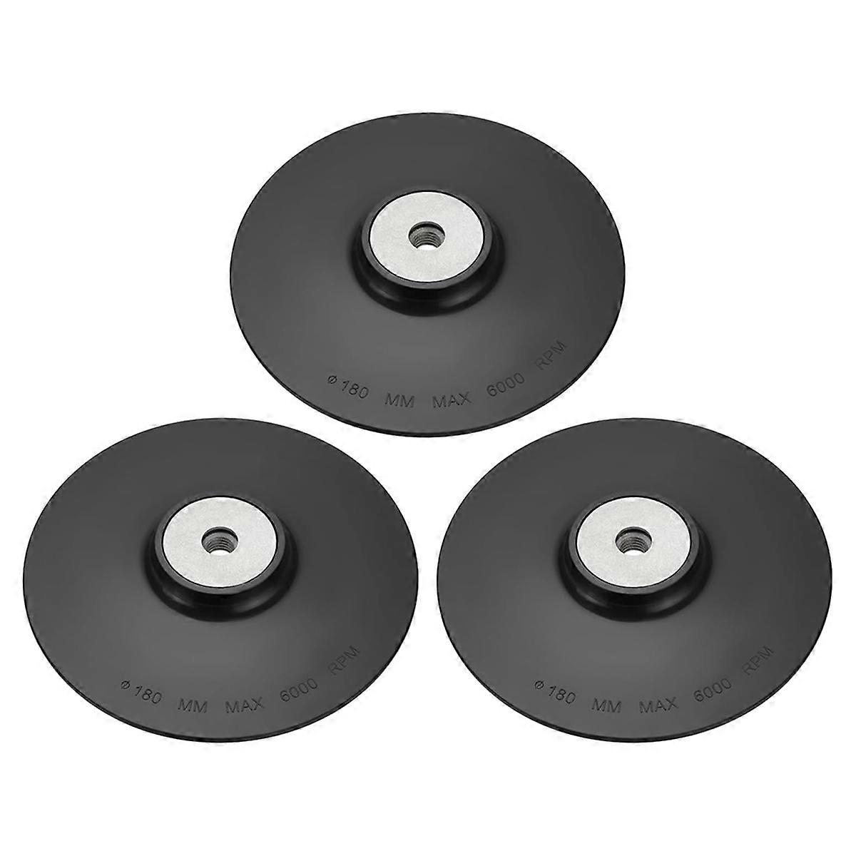 3pcs Plastic Angle Grinder Backing Pad Compatible with M14 Internal Thread Disc Sander Angle Grinder 180mm Diameter