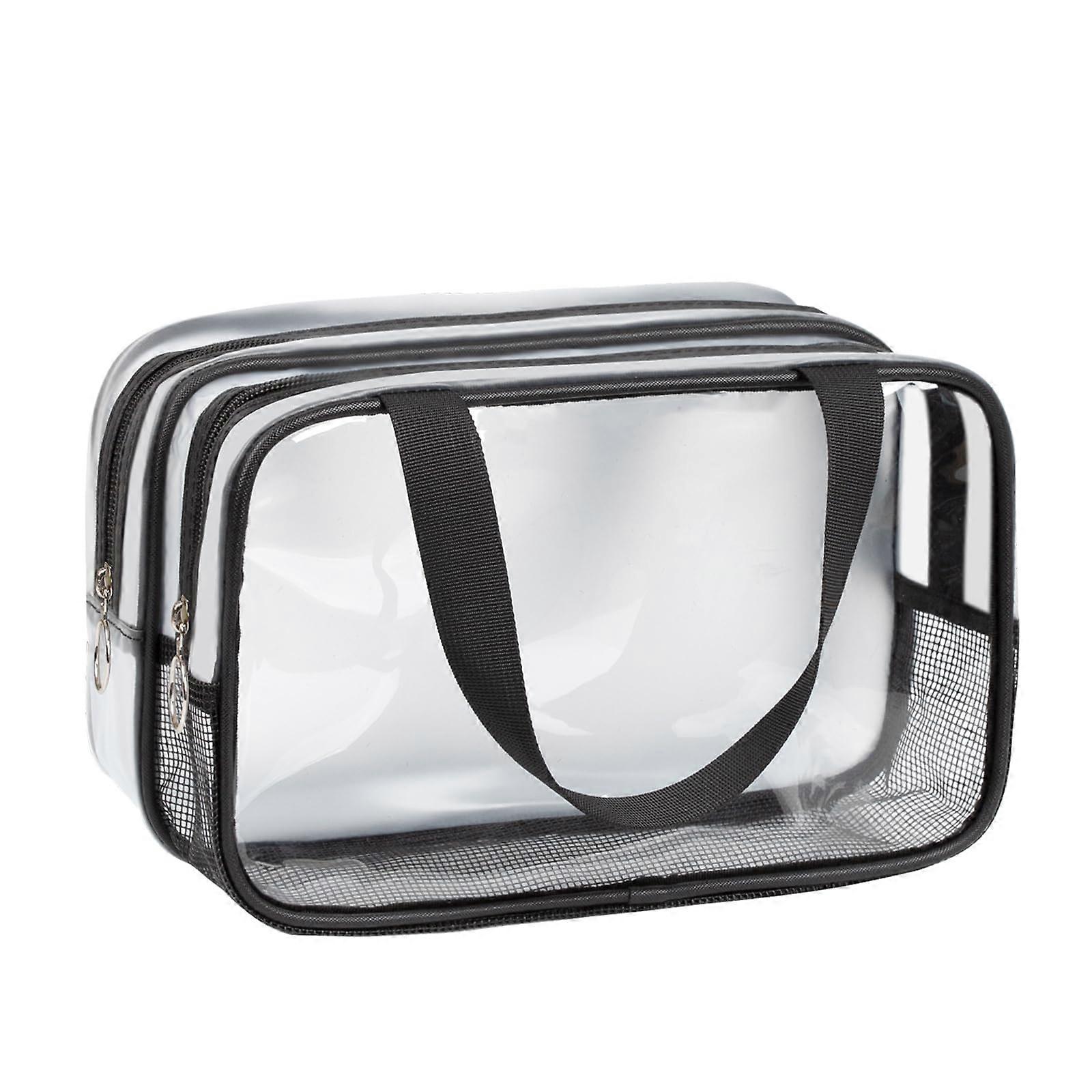 Transparent cosmetic bag With Dry And Wet Separation And Breathable Mesh For Travel
