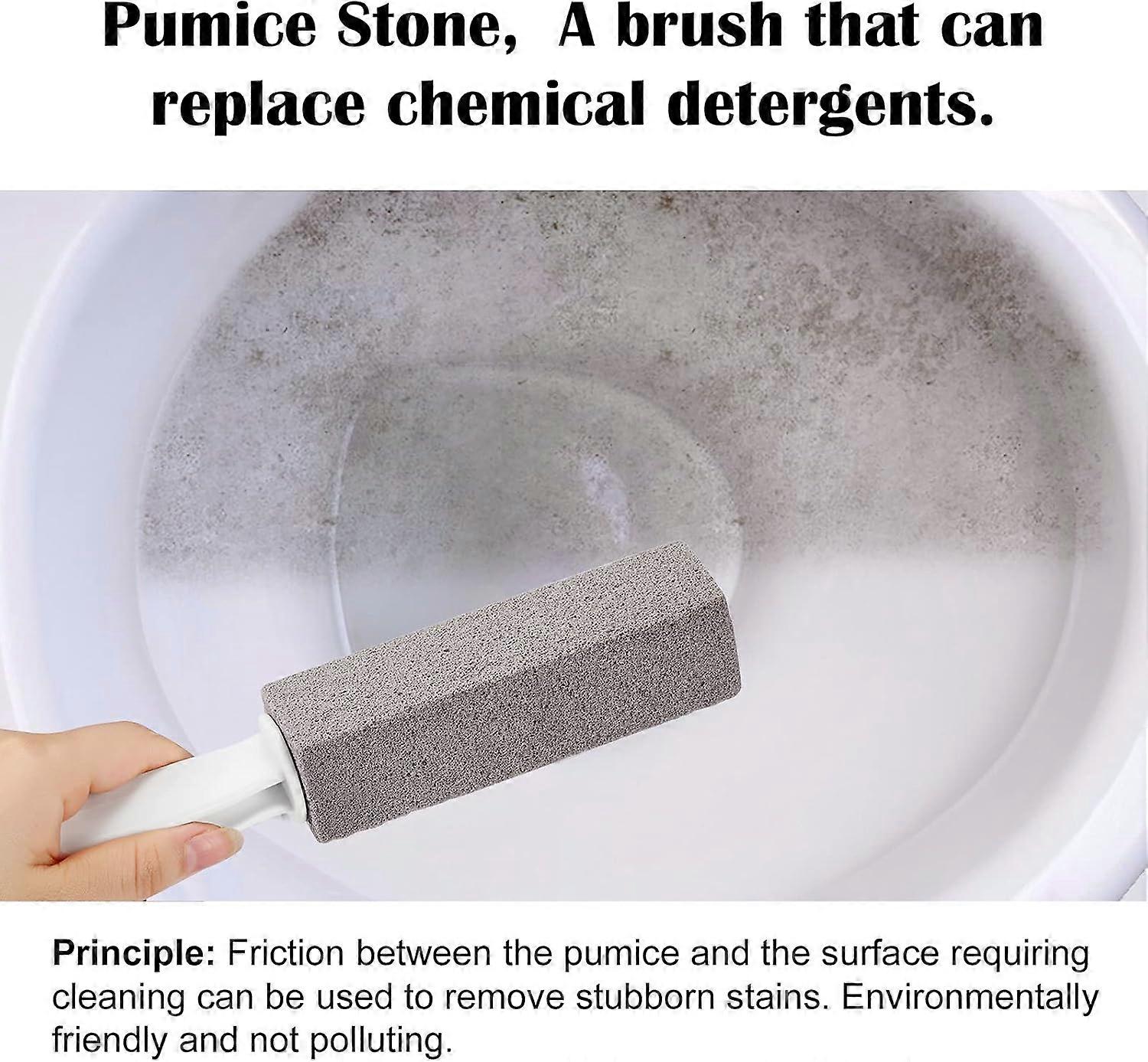 Toilet Bowl Cleaning Revolution, Pumice Stone With Handle For Non-Scratch Stain Removal, Rust And Scale Remover For Versatile Cleaning Of Sinks,