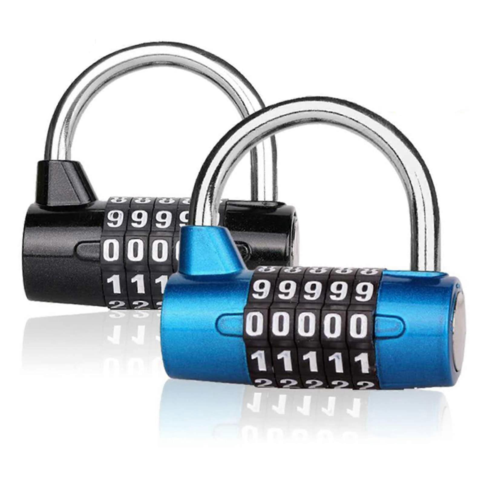 5-Digit Combination Padlock 2-Pack - Heavy-Duty Secure Lock for Gym Lockers, Cabinets, Gates, and Storage Units