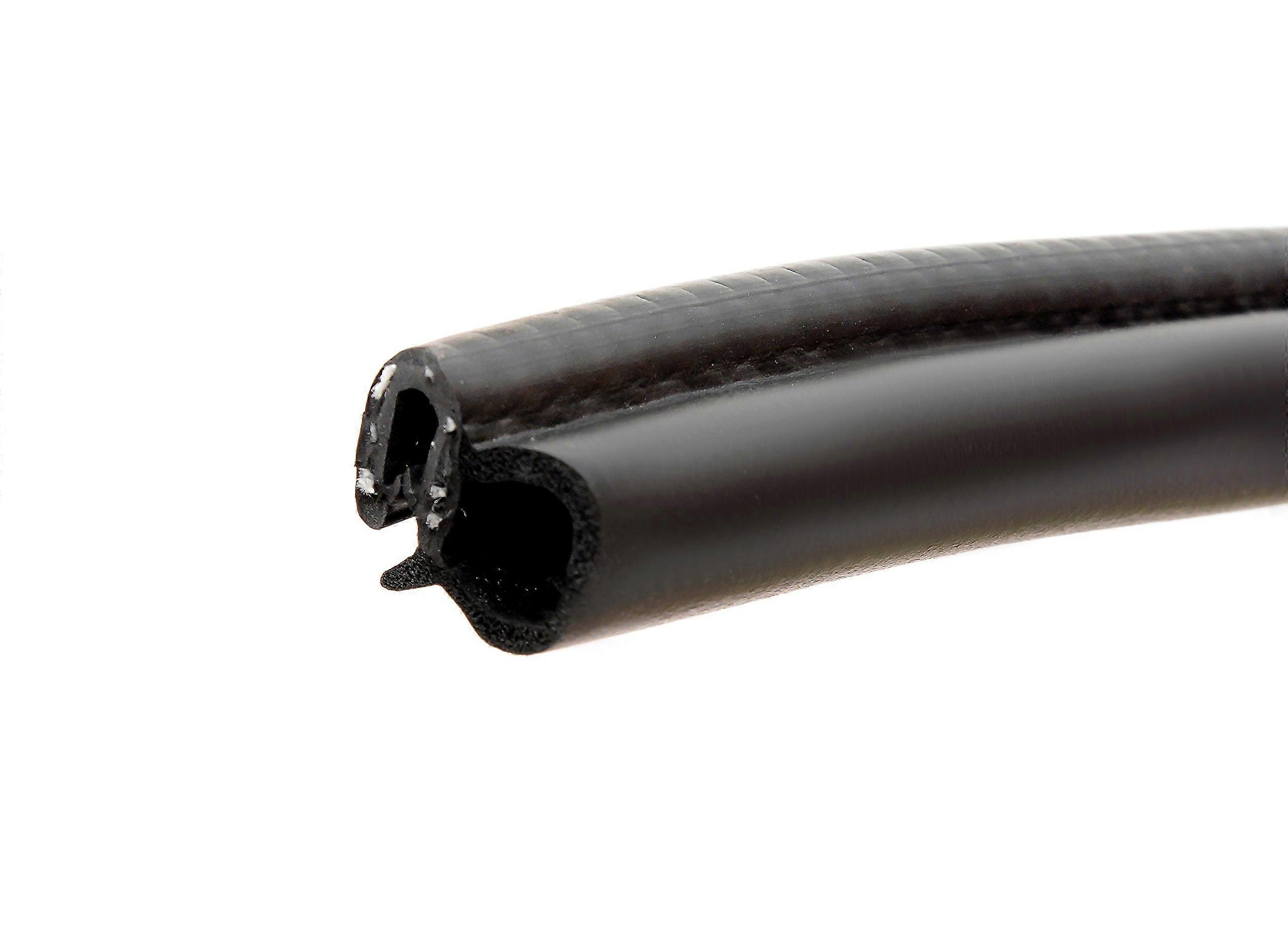 Door Rubber Seal 1-Foot Length, 15mm Bulb Diameter, 14mm U-Height, 1-4mm Grip Range, Weather Stripping Trim
