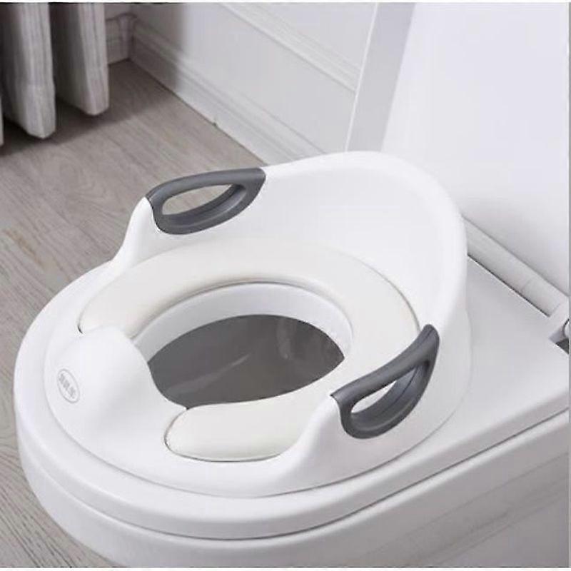 Baby Toilet Reducer - Brand - Model - Toilet Seat with Cushion and Handle - White