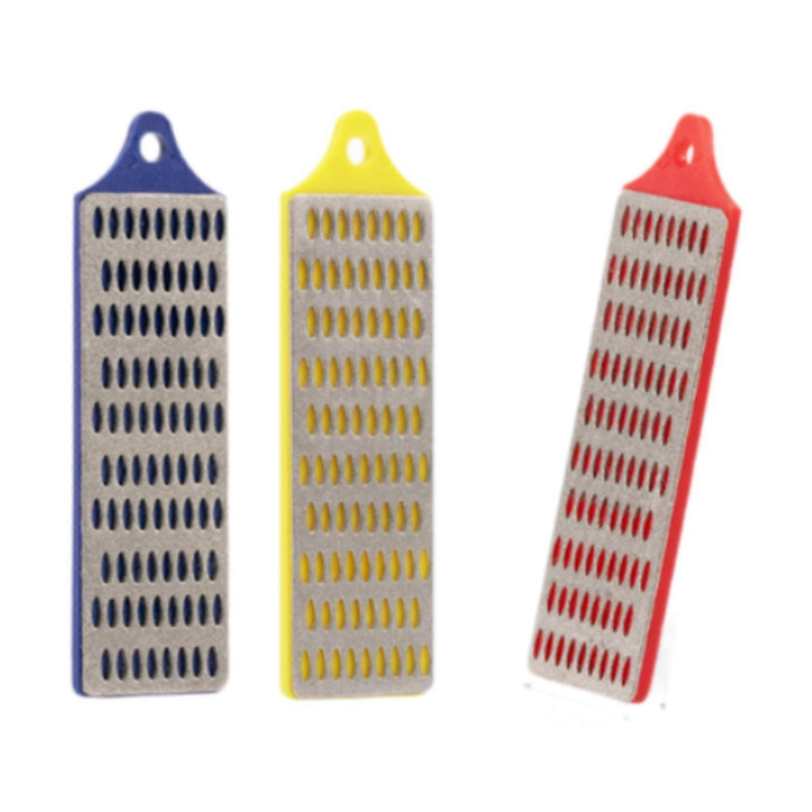 3Pcs Mini Knife Stone Set Portable Hone for Camping Scissors Deburring