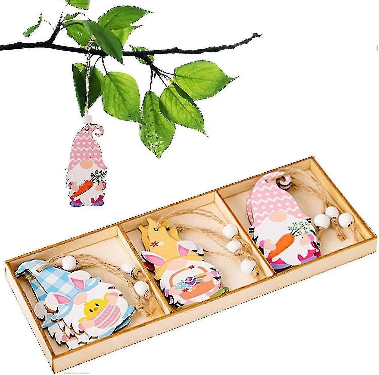 Gnome Easter Decoration | Wooden Easter Decorations,spring Easter Welcome Sign, Easter Bunny And Car