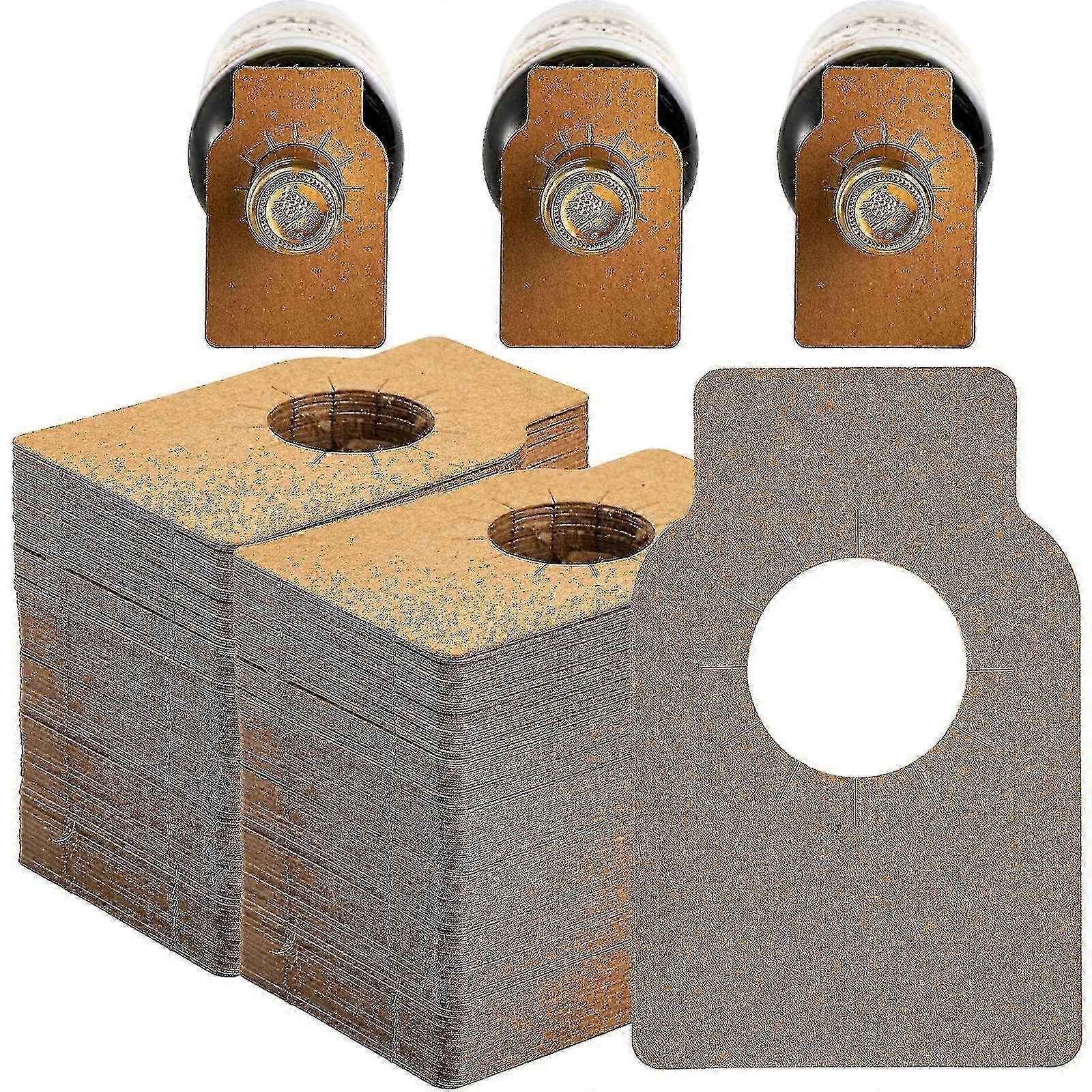 200 Pcs Wine Bottle Tags, Kraft Paper Wine Cellar Labels, Reusable Custom Plain Bottle Neck Gift Tags For Champagned