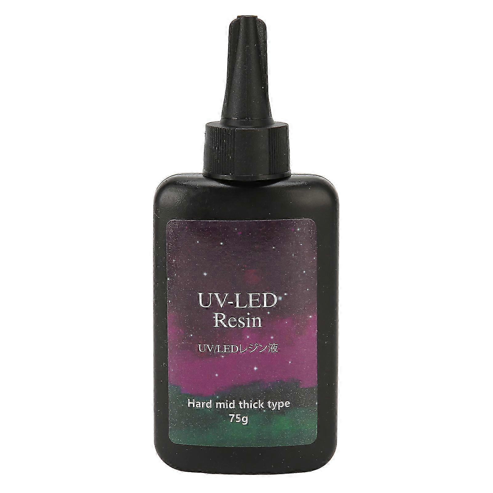 UV Resin Transparent Quick Curing Odourless Anti Yellowing Widely Used UV Epoxy Resin for DIY Jewelry Making 75g Medium Consistency Hard Type