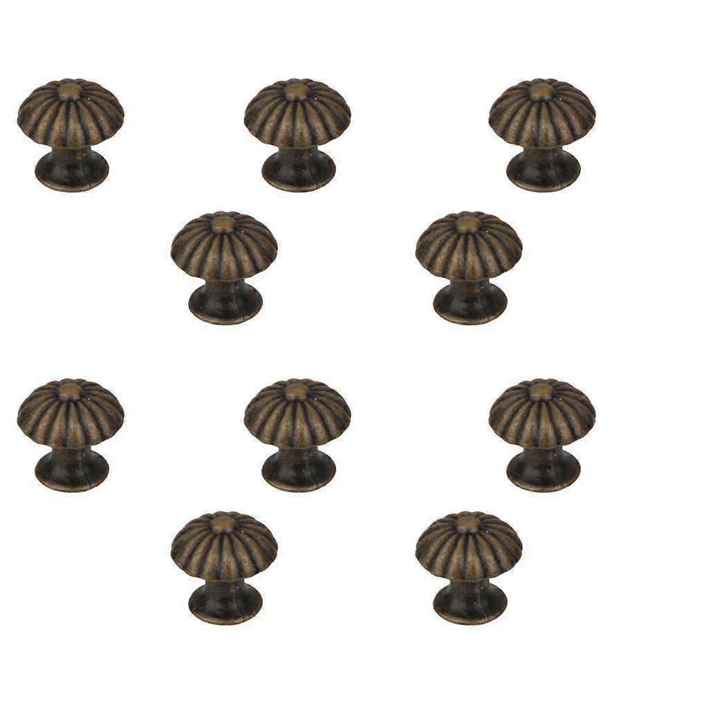 10Pcs Bronze Zinc Mini Round Button Jewelry Box Knobs Drawer