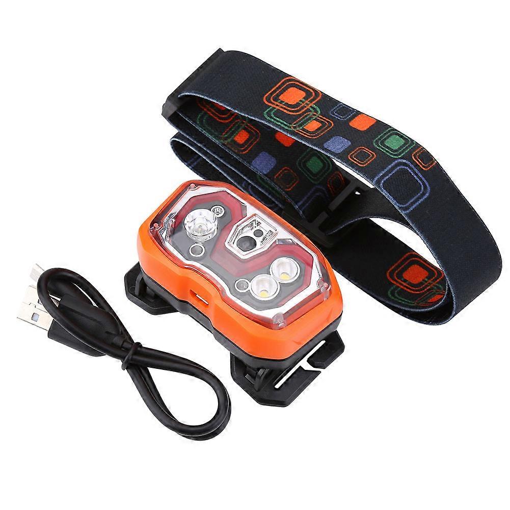 Induction Sensor Headlight Rechargeable Headlamp Waterproof for Running Fishing Sports