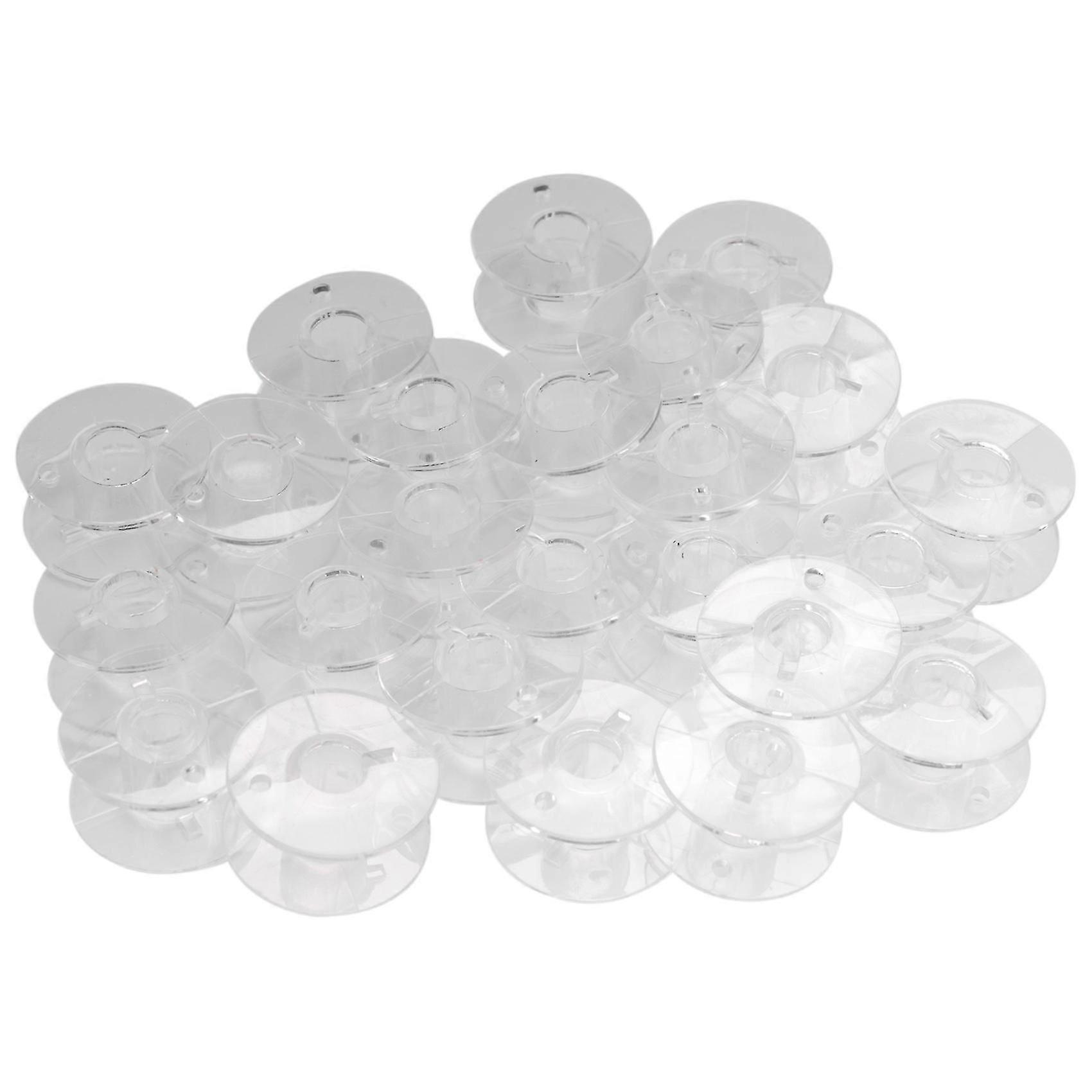 25 Clear Plastic Sewing Machine Bobbins Fits Singer Brother DS