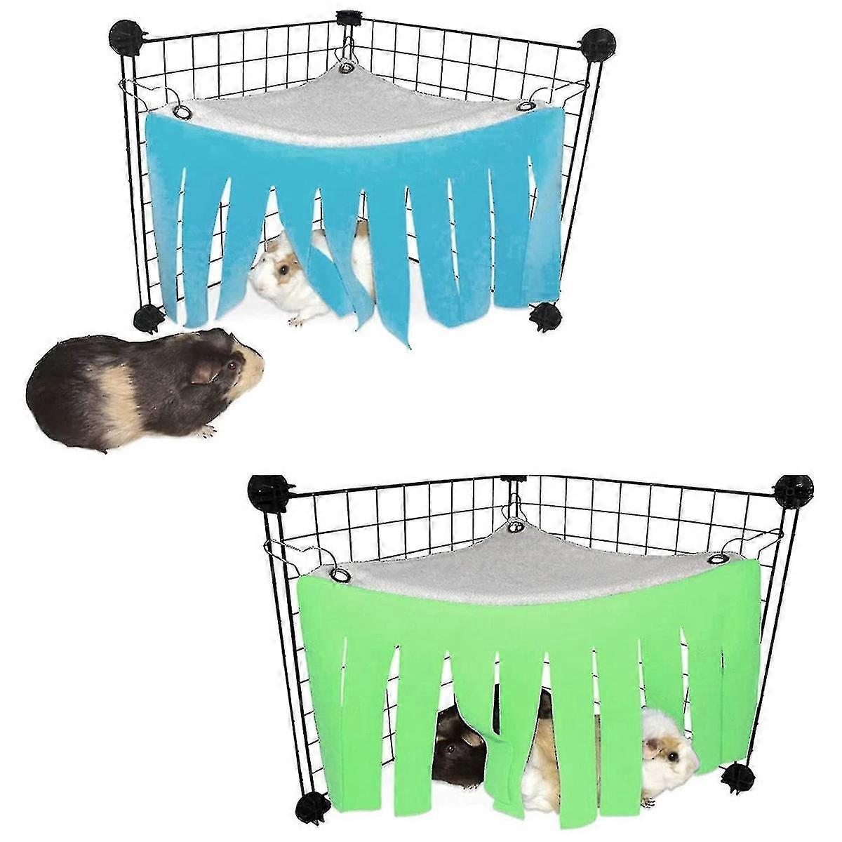 2pcs Pet Concealed House - Light Blue+Fluorescent Green