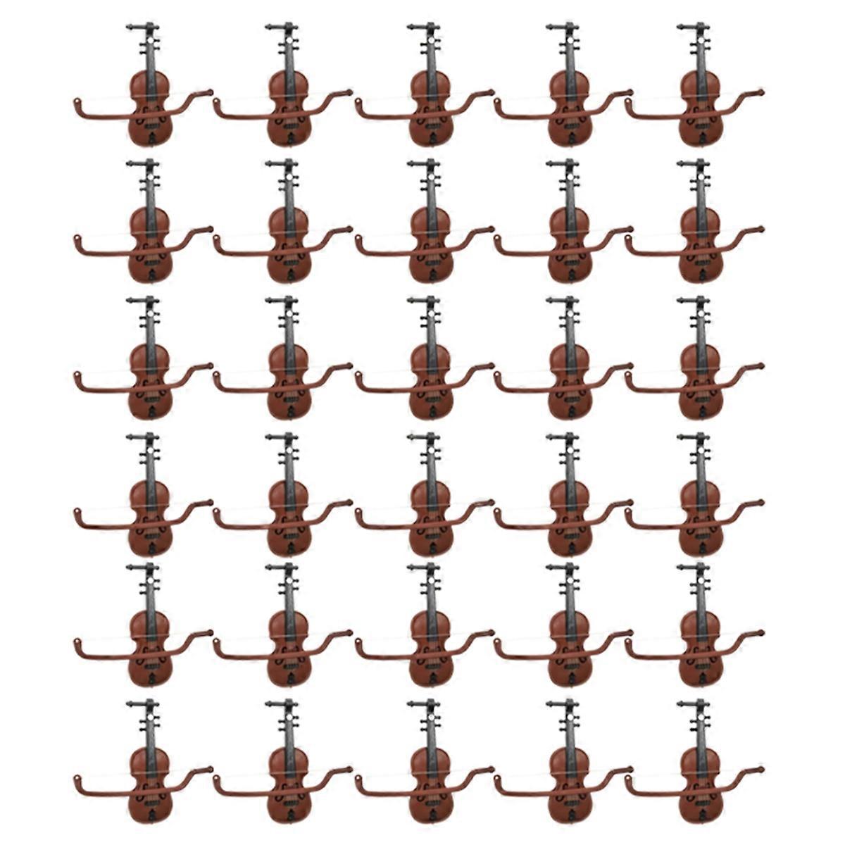 Santa Claus Wood Grain Violin Christmas Accessories Small Pendants