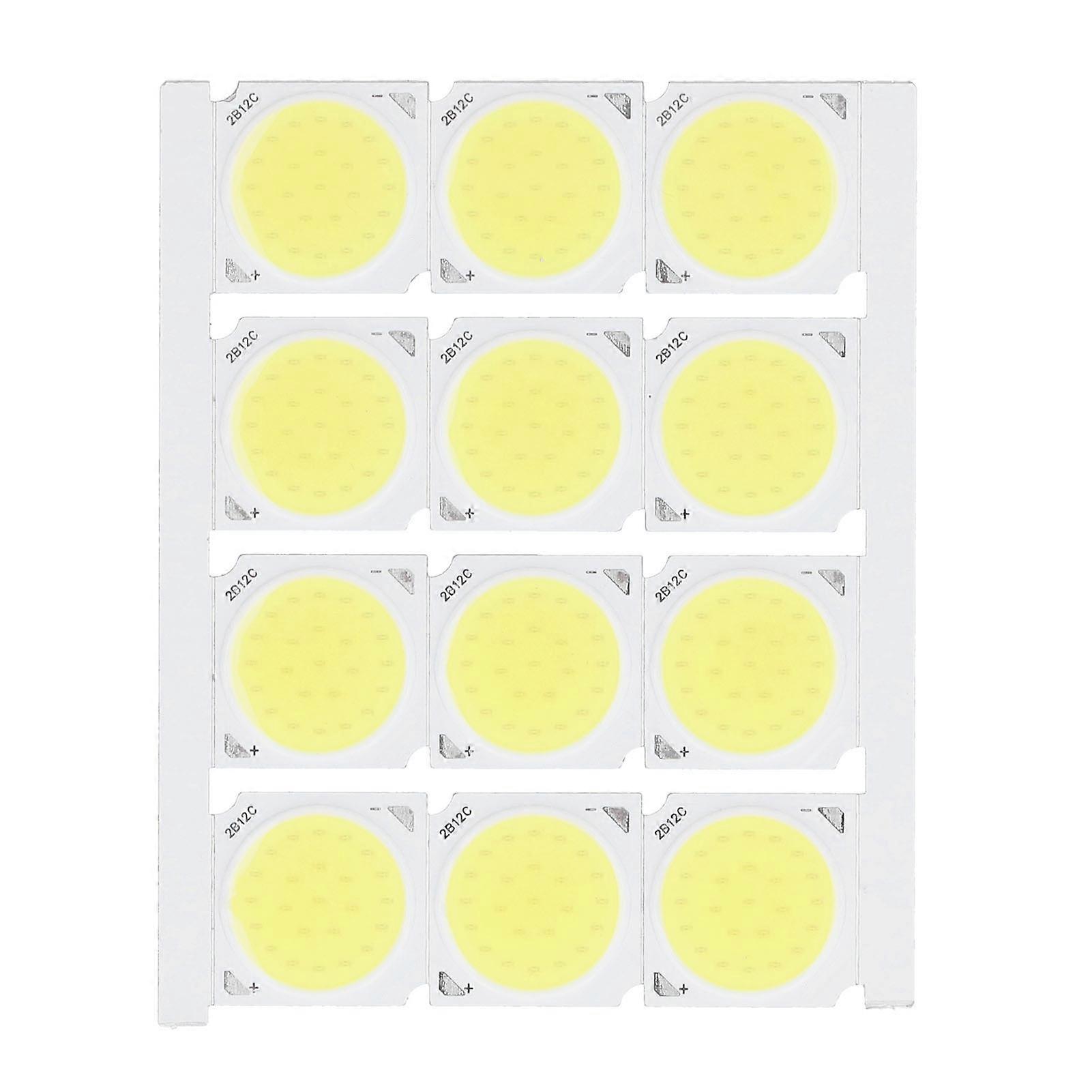 12Pcs COB Light Source High Power Round LED Chip 12W 36‑41V 1080LM for DIY Indoor Lighting