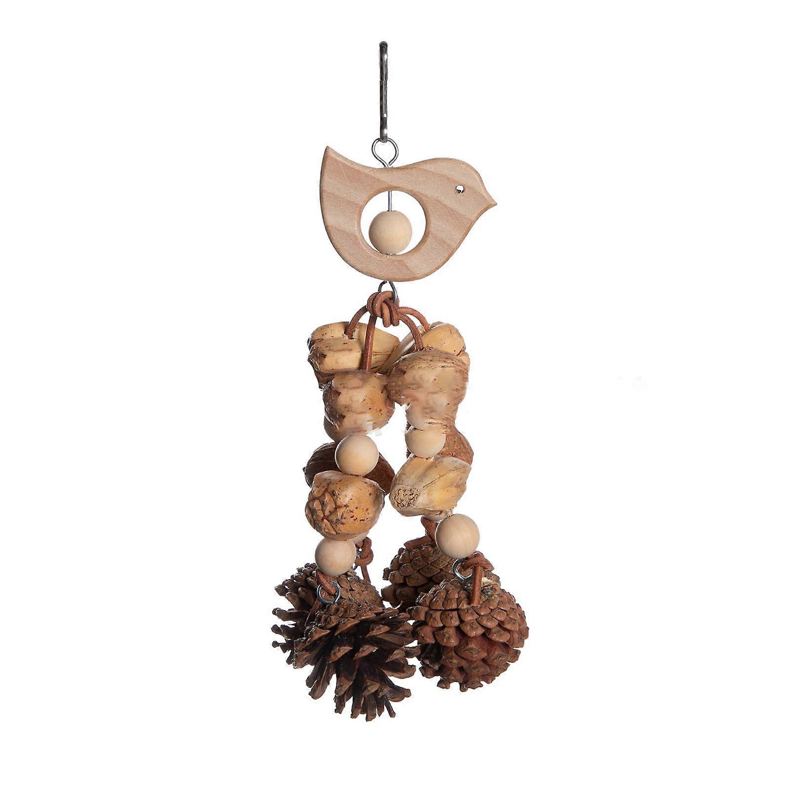 Bird Tearing Puzzle Block Toy Cage Chewing Toy with Pinecone for Various Birds Birdcage Hanging Engagement Fun Toy