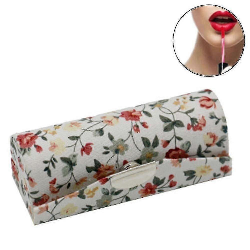 For Lipstick Box Holder - Professional Lipstick Storage Box, Durable Soft Leather Cosmetic Storage Box Set with Mirror, White