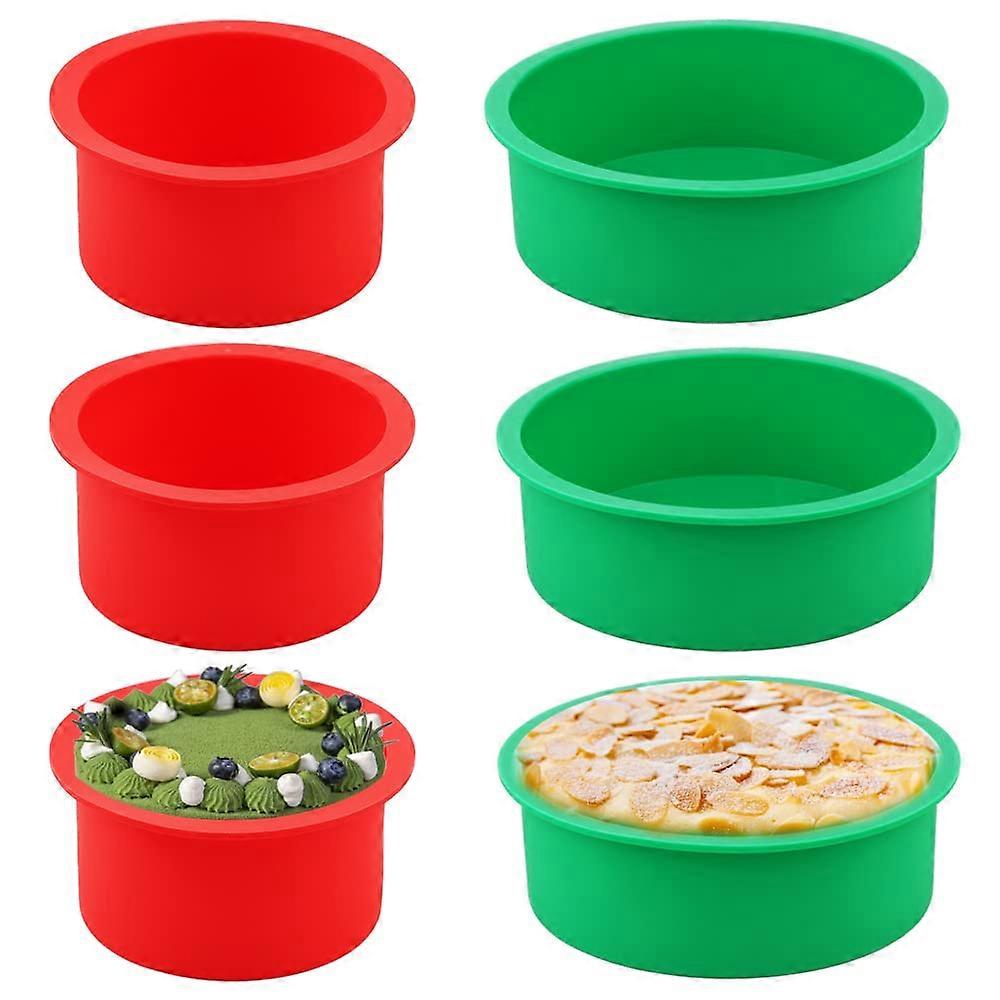 6 Pack Silicone Pan Set for Muffin and Cupcake Baking Round Shape 4-6 Inch