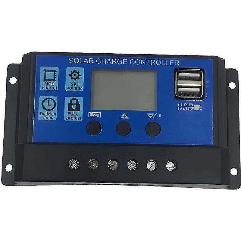 30A 12V Solar Charge Controller Generator24V with USB ports Backlight display