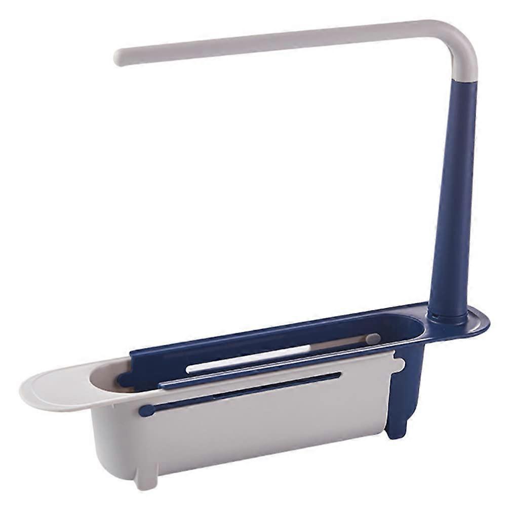 Sink Sponge Holders Telescopic Expandable Kitchen Drying Basket Shelf Soap Holder Blue