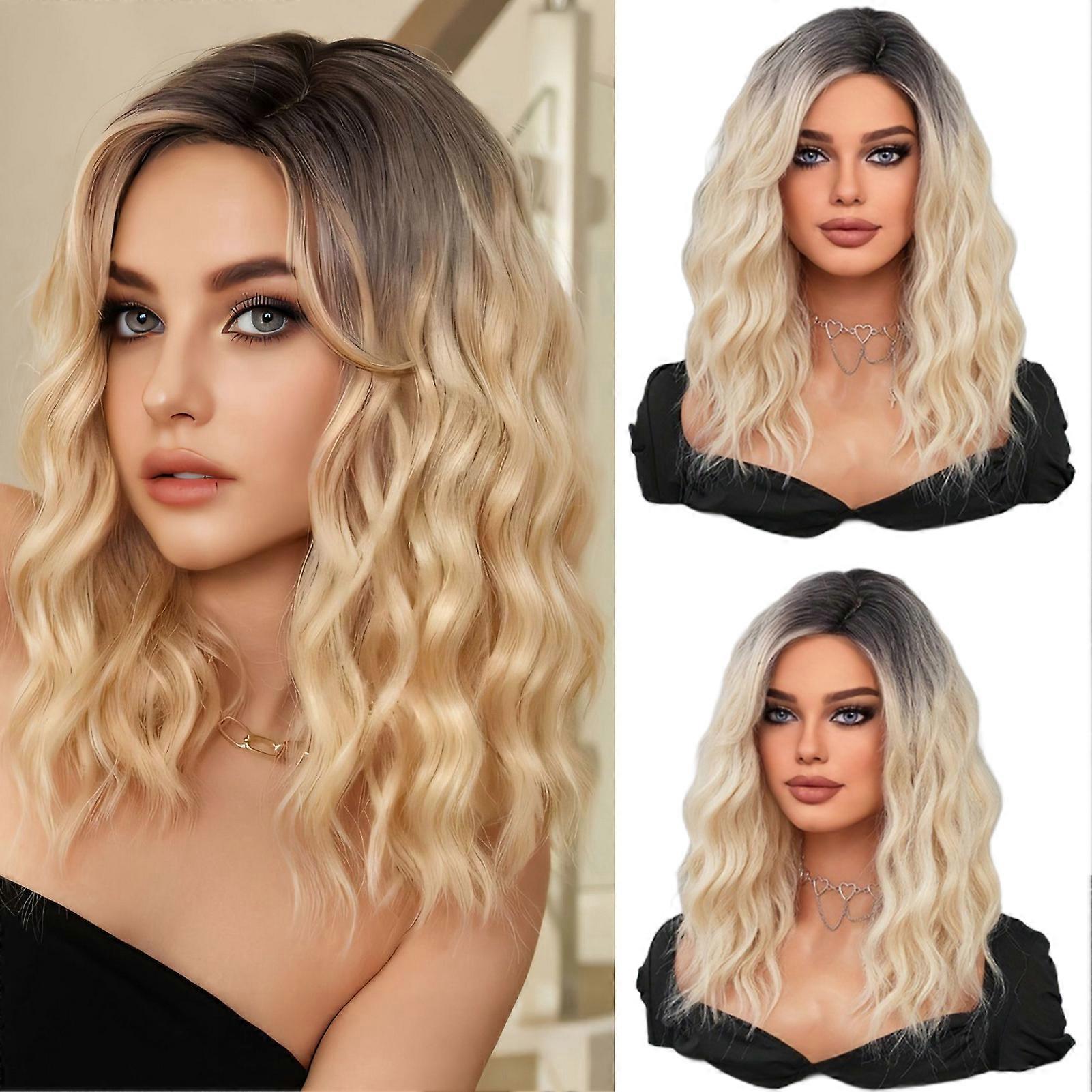 18 Inch Gradient Long Curly Wig Full Head Wigs Regular Everyday Wigs