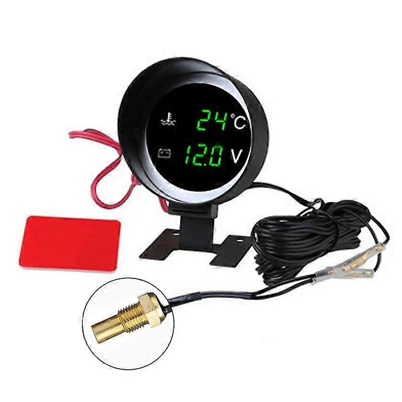 2 in 1 Car Truck Voltmeter Water Temperature Gauge Meter Digital Gauge