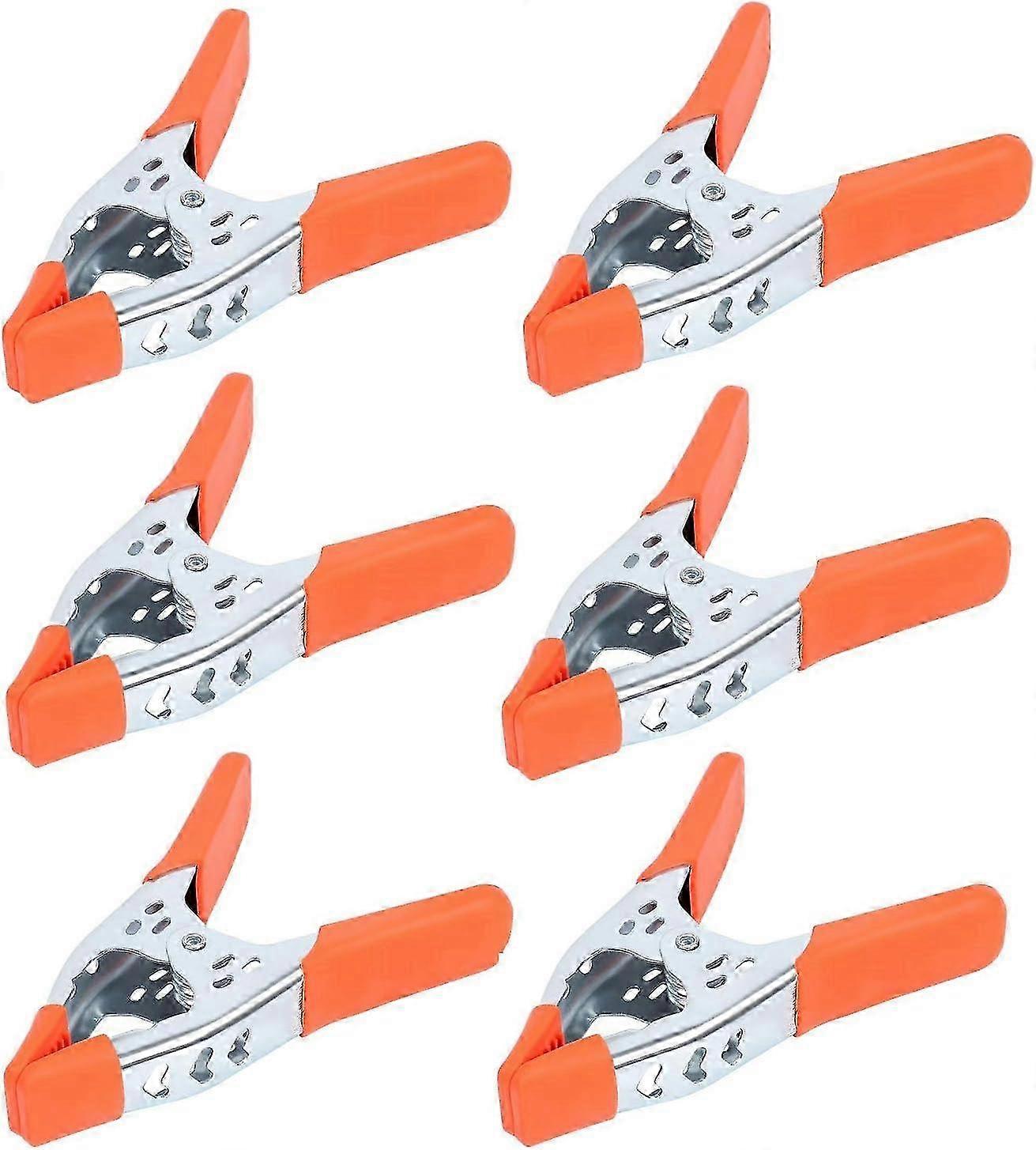 Conjunto de grampos de metal de mola resistente com 6 peças e abertura de mandíbula de 2,5 polegadas