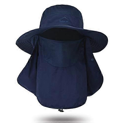 Fisherman Hats Men's Quick-Dry Sun Hats Summer Mesh Bucket Hats with Wide Brim and Breathable Face Covering