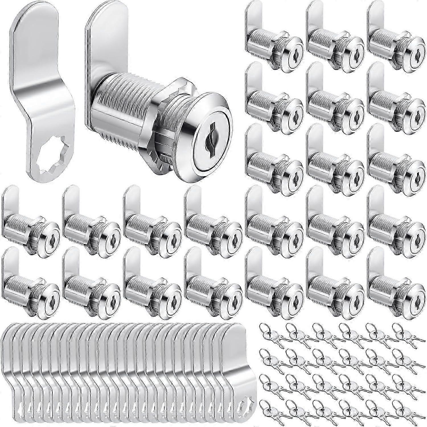 24 Sets Cabinet Locks with Keys Cabinet Lock for Secure Drawer Mailbox RV Storage Box Repl