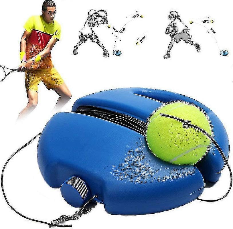 Εκπαιδευτής τένις - φορητή βάση προπονητή μπάλας τένις με ελαστικό σχοινί και 3 μπάλες προπόνησης, τένις se--