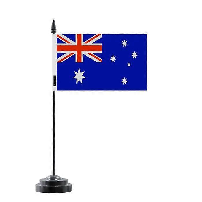 Table Flag of Heard and McDonald Islands – 14 x 21 cm – Polyester – Black Plastic Base