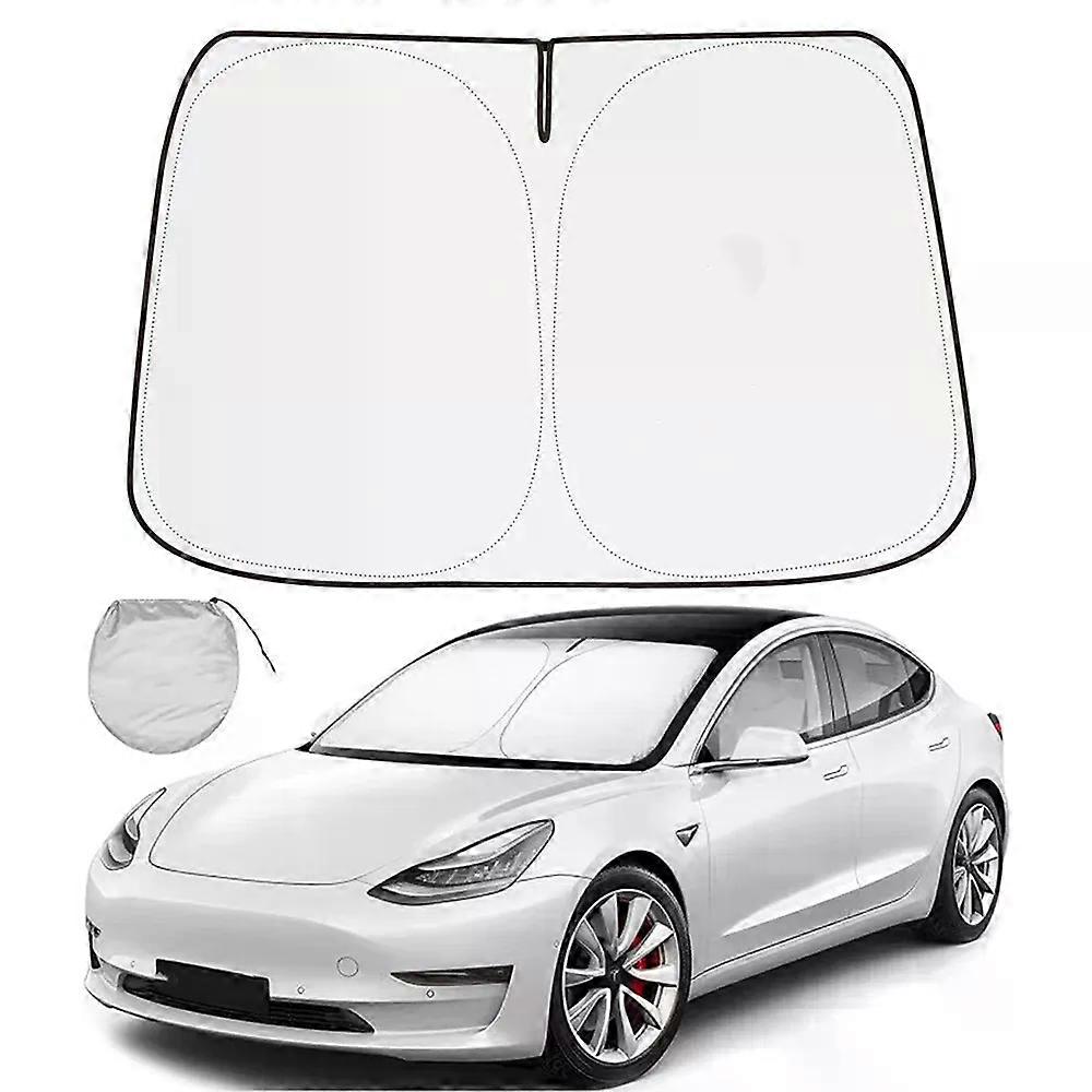 Windshield Sun Shade Foldable Car Front Window Sunshade Suitable for Tesla Model 3 Model Y Best Auto Heat Shield Reflector Cover