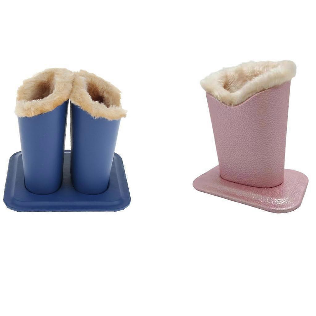 2Pcs Eyeglass Holder Plush Lined Glasses Case Stand Pen Storage Holder