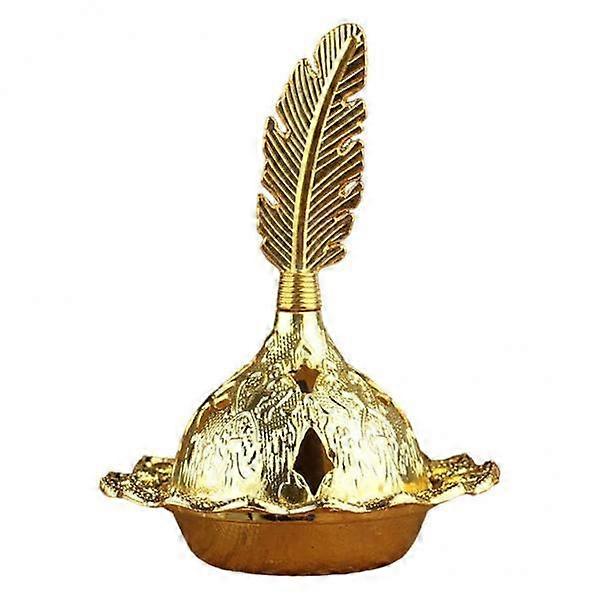 Elegant Middle Eastern Incense Burner with Feather Detailing
