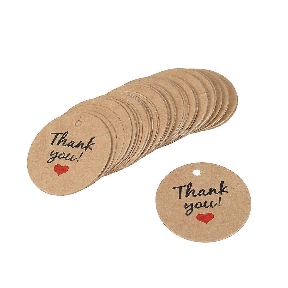 200PCS Kraft Paper Gift Hangtag Decor Round Thank You Hanging Tags for Wedding Party (2)