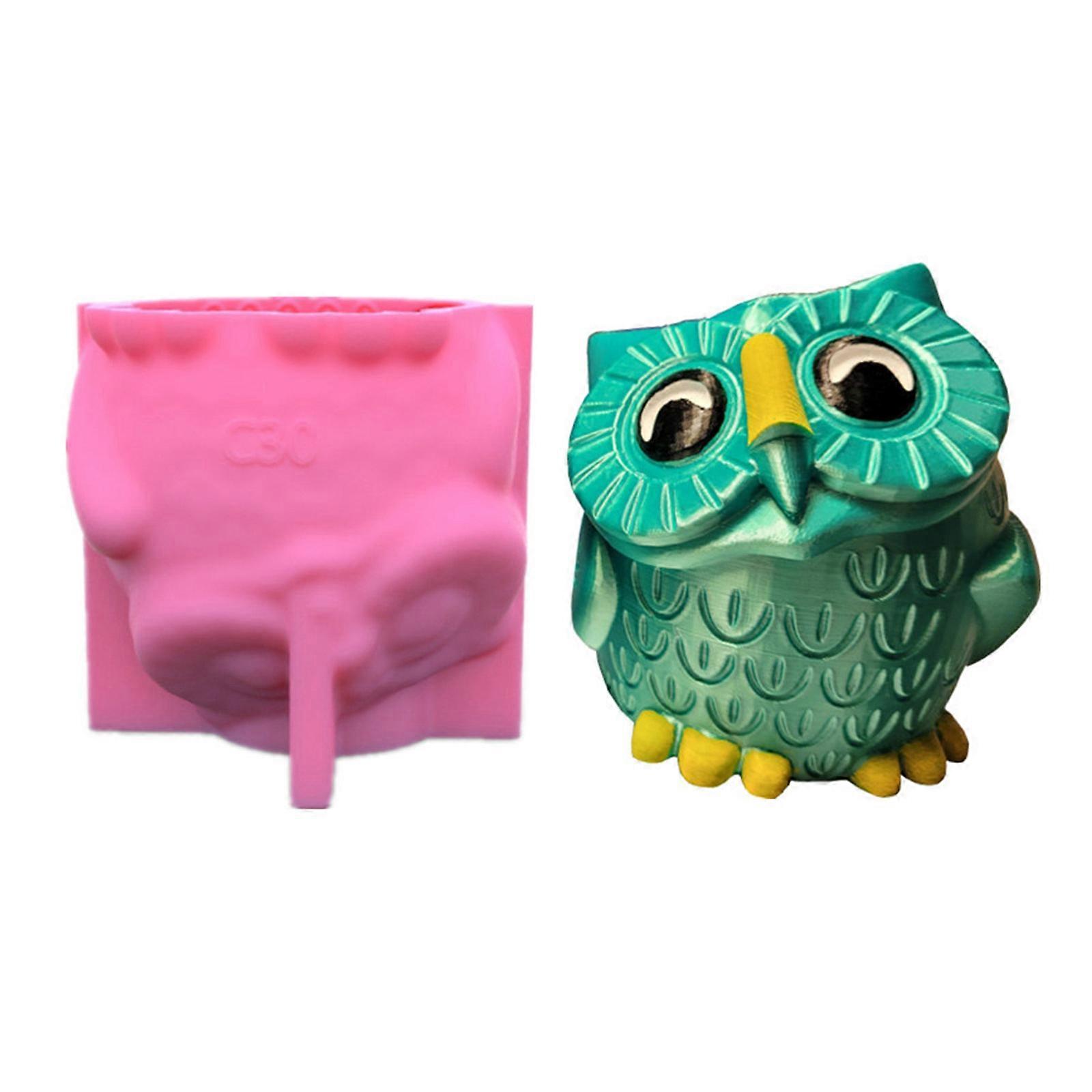 Owl Flowerpot Epoxy Resin Mold Succulent Plant Pot Holder Concrete Plaster Silicone Mould DIY Crafts Decorations Mold