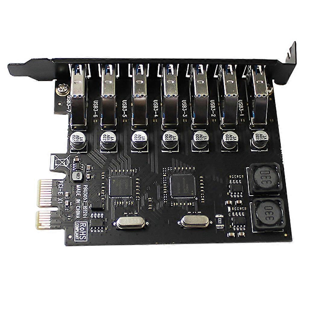 PCI-E to USB 3.0 7-Port Expansion Card PCI for Express USB Add in Card Internal USB3.0 Hub Converter for Desktop PC Host