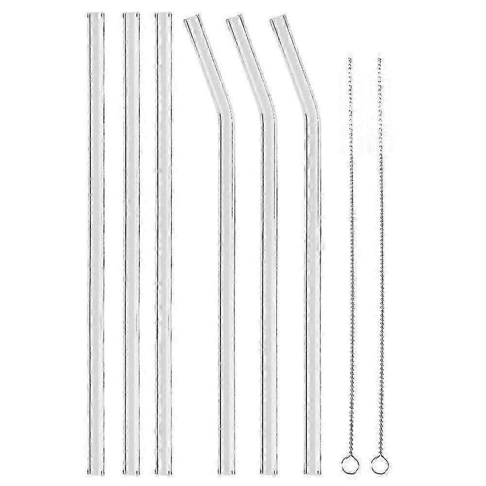 Glass Drinking Straw - Reusable, Eco-friendly, Transparent with Cleaning Brush