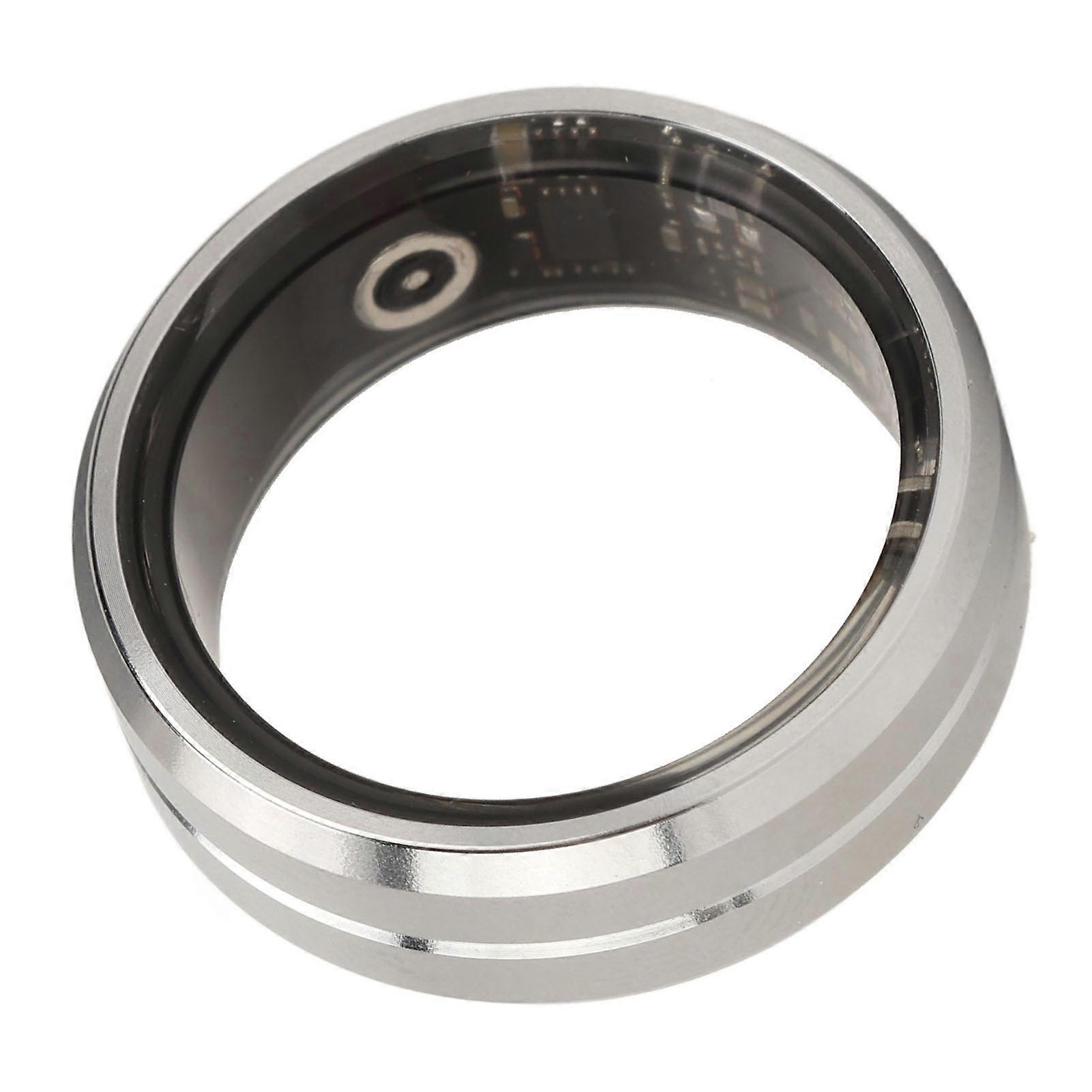 Smart Ring Silver IP68 Waterproof Pedometer Sleep Fitness Monitoring Remote Control Photo Taking Smart Health Tracker Ring No. 9 