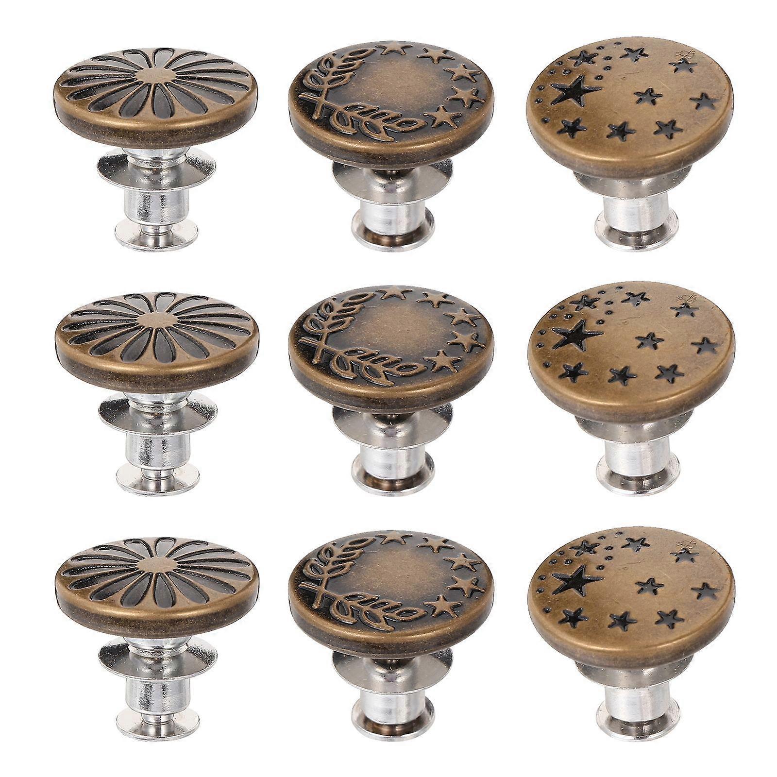 Metal Blazer Buttons Set Adjustable, , Detachable, Round, Vintage Style, Corrosion Resistant, for Coats, Sweaters, Knitwear, Shirts, Sewing Fastener,