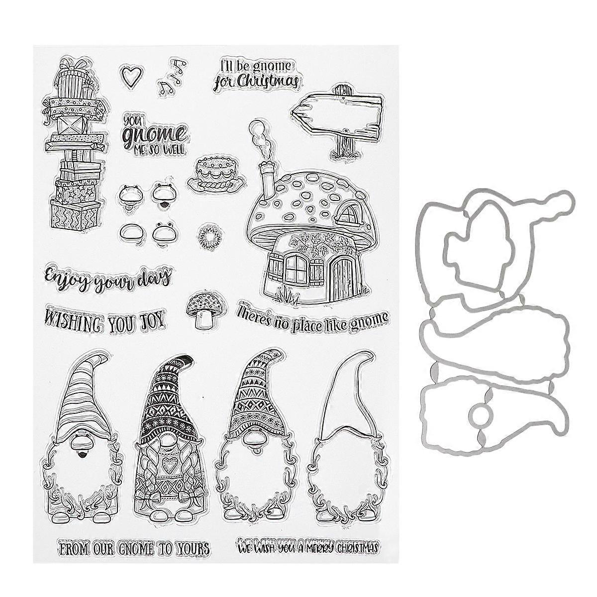 Transparent Santa Claus Stamp Seal Die Set for DIY Scrapbooking, Christmas Cards & Crafting Decoration