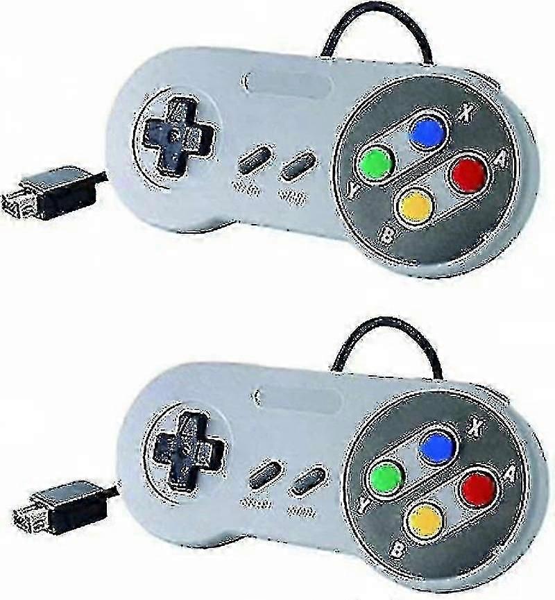 Story Compatiblement Wired Controller Compatible New Super Nintendo nes/snes Classic Edition Mini 2017, Classic Game Controller Joystick Gamepad (2