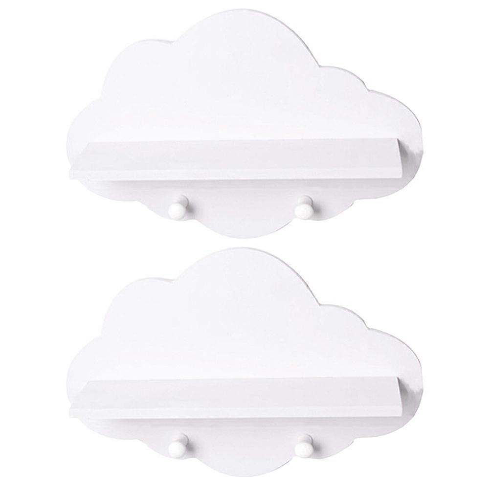 Cloud Shape Wooden Wall Shelf Bathroom Storage Rack for Towels and Home Kitchen Decor Organizing Sundry Items 2pcs Set
