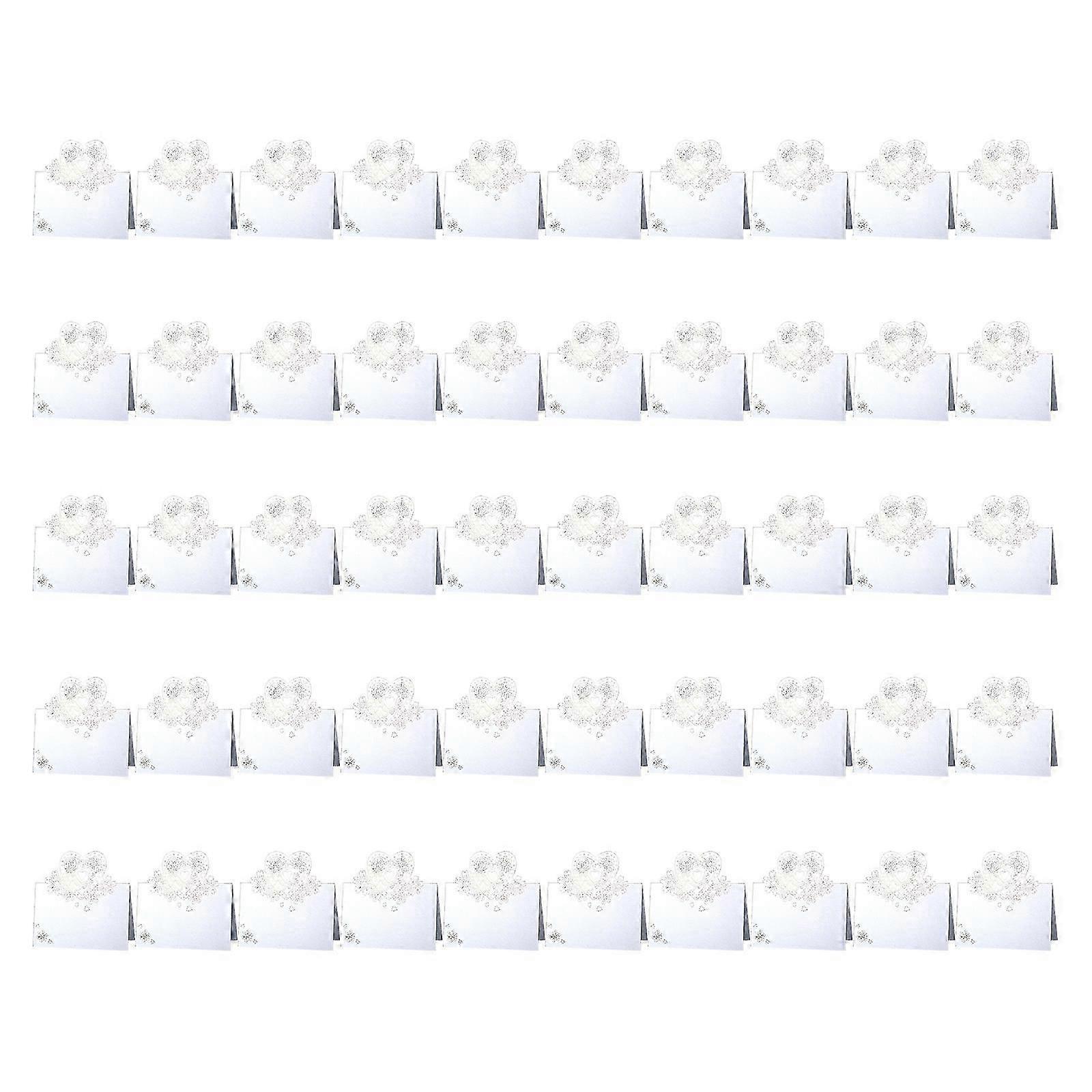 50Pieces Heart Shape Table Setting Number Cards Wedding Table Name Cards For Table Setting Wedding Christmas Banquets White