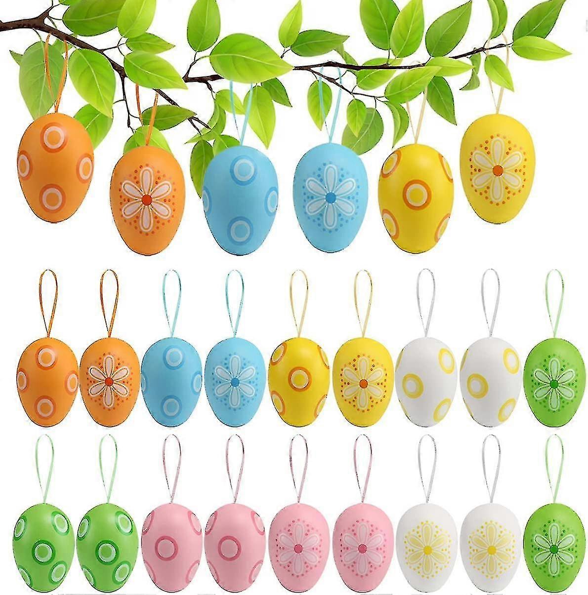 Easter Egg Decorations, 12 Colorful Plastic Easter Eggs for Decoration HY-24