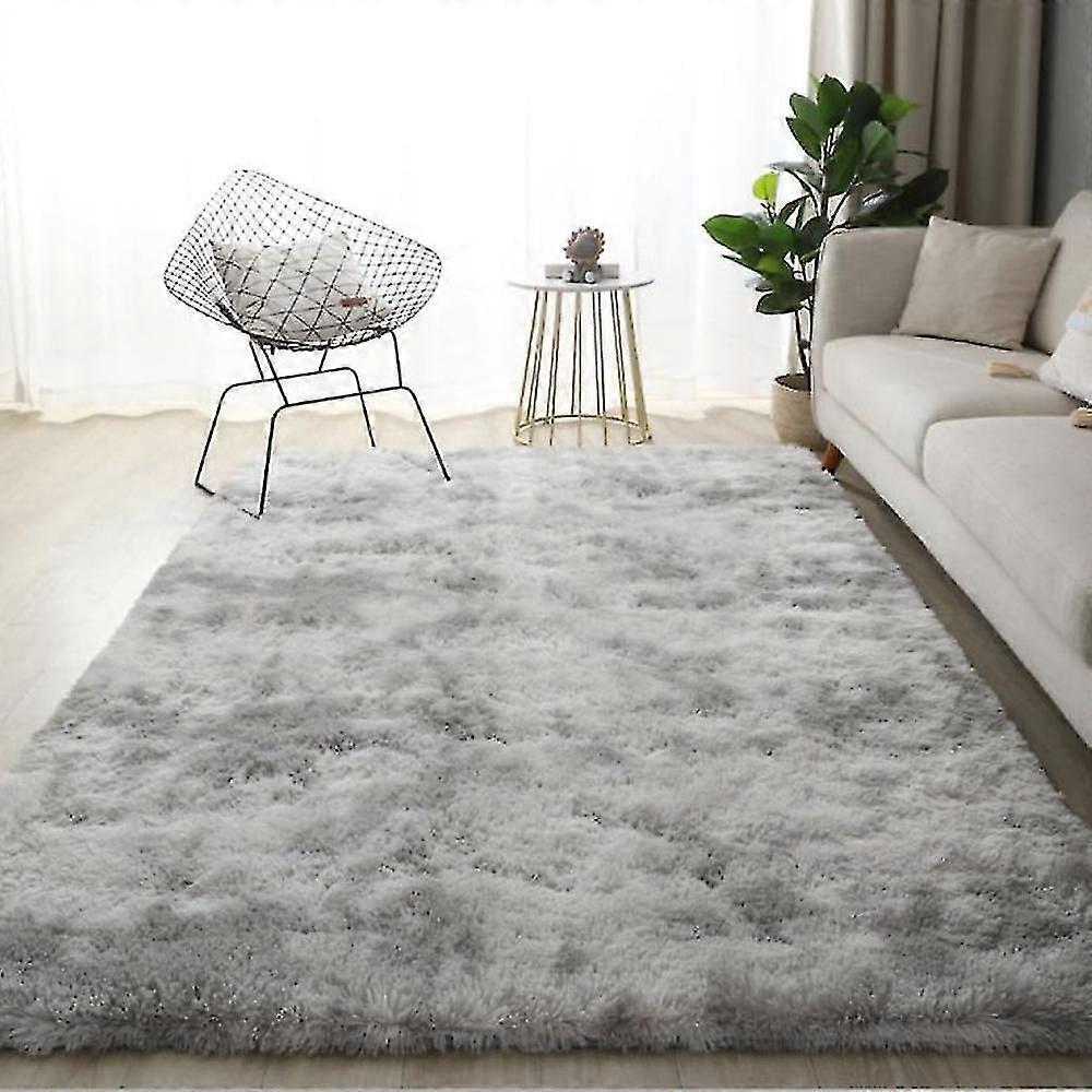 Teppich Wohnzimmer Plüsch Teppich Grau