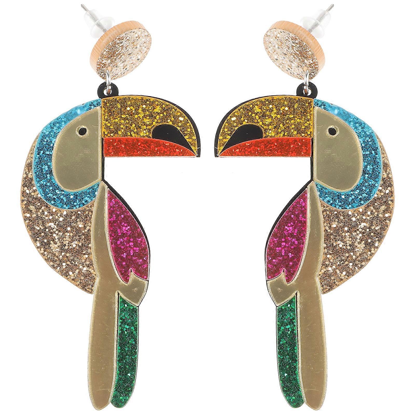 قلادة أذن تصميم الببغاء ، مناسبة لأي نمط ملابس