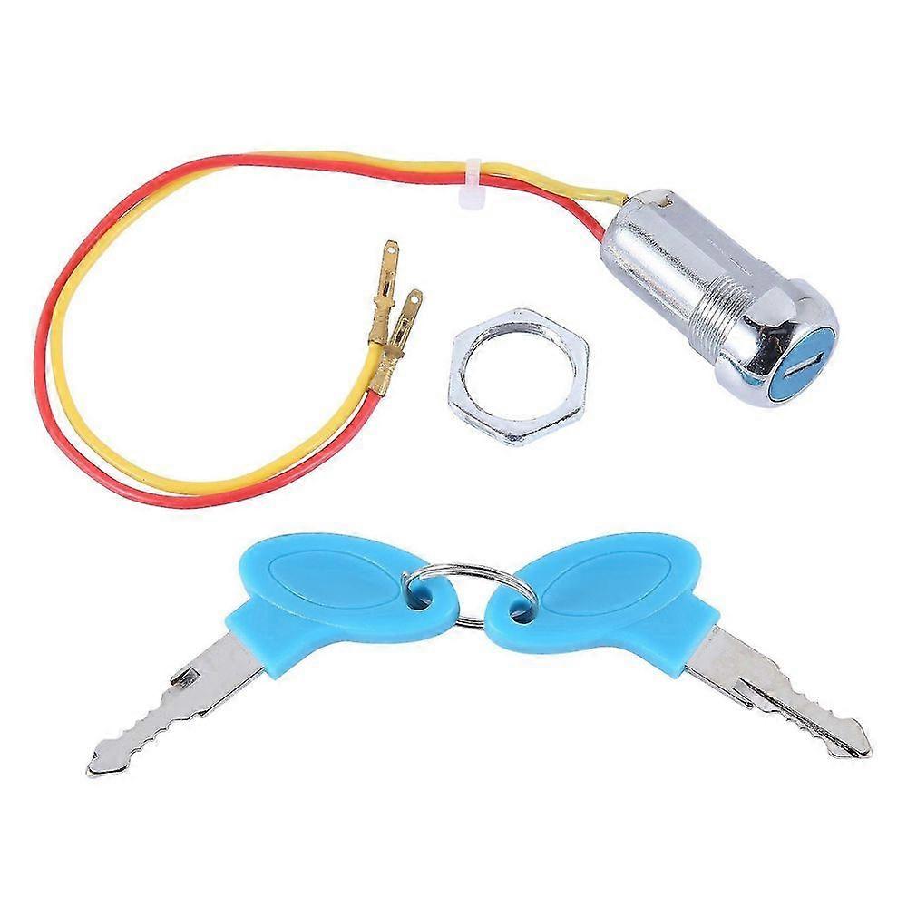 Universal Starting Switch Key Lock Wires Ignition Power Keys Switch for Electric Bike Scooters E-Bi jn