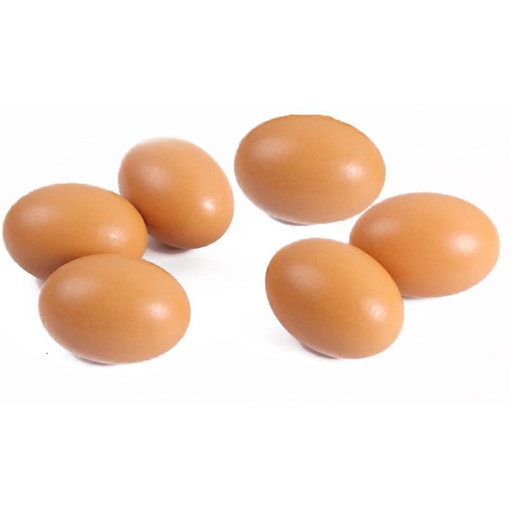 6pcs Realistic Wooden DIY Painting Eggs for Easter Pretend Play Educational Cooking Scene Props for Kids