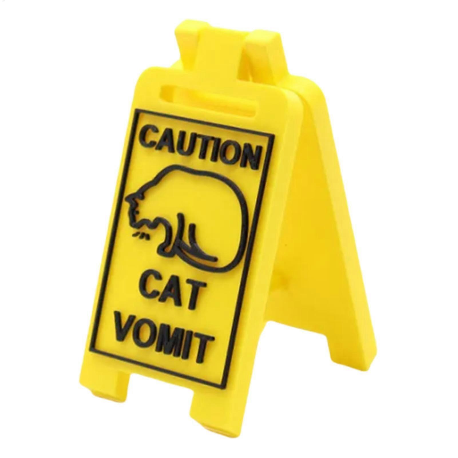 Funny Cat Vomit Sign, Cat Vomit Warning Sign, Cat Warning Sign Decoration