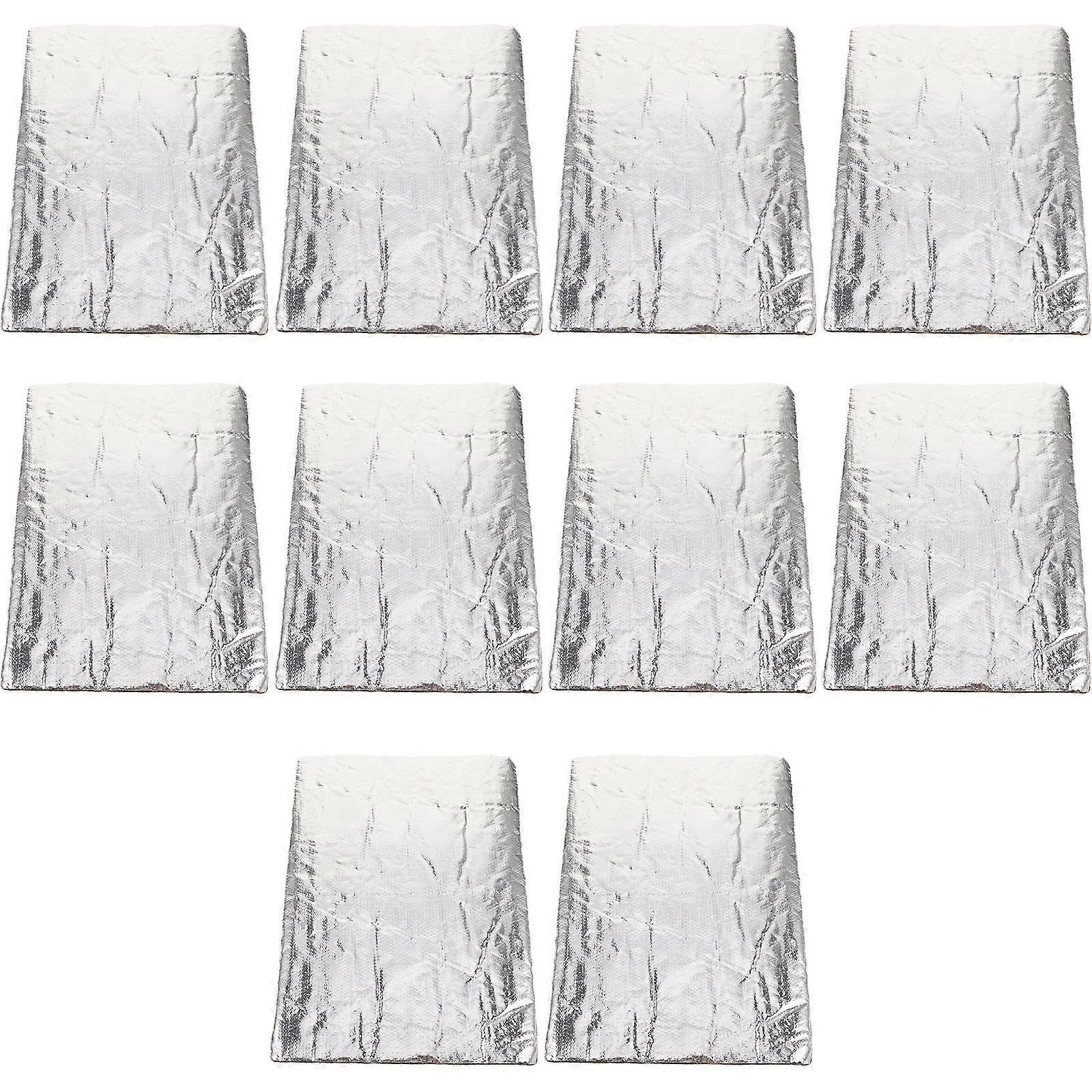 Automobile Insulation Hood Insulation Pad for Car Engine Compartment Silver 25.00X18.00X0.50CM Energy Saving 10Pcs