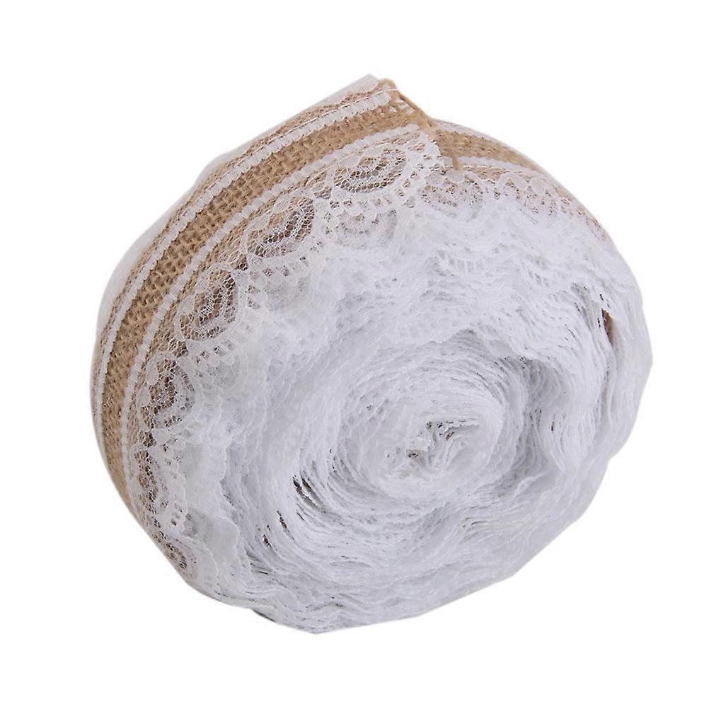 Vintage Floral Lace Ribbon Strong Hessian Ribbon for DIY Crafts 10m Length 6cm Width 1Pcs